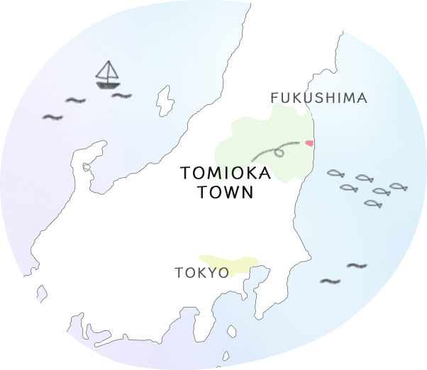 富岡町の位置を表す地図