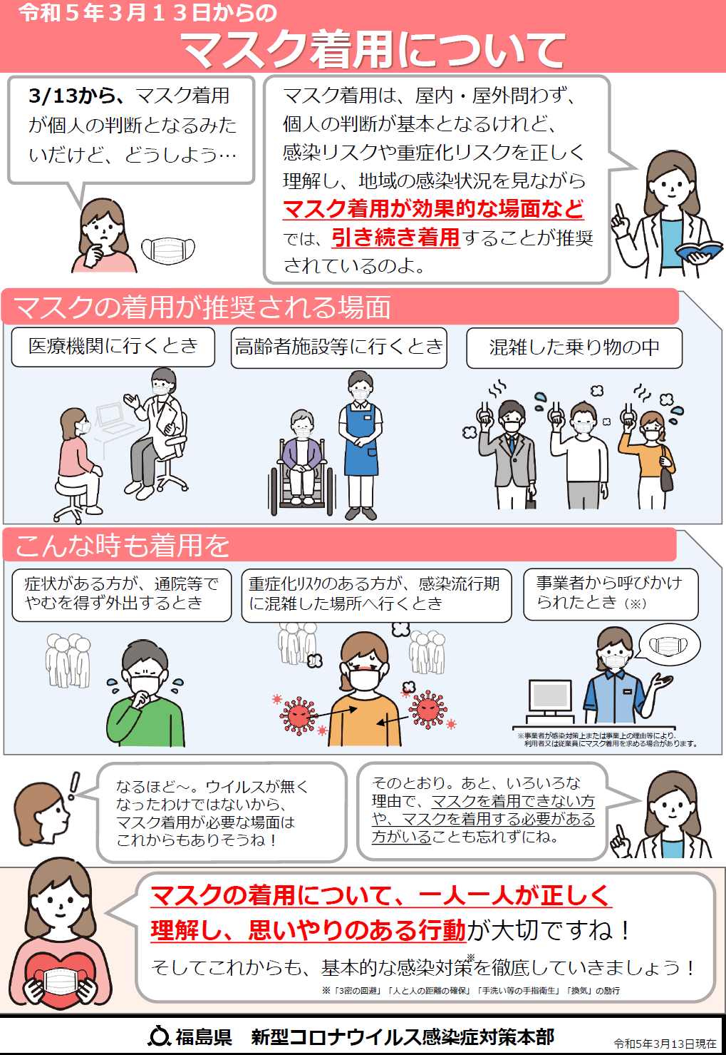 令和5年3月13日からのマスク着用について