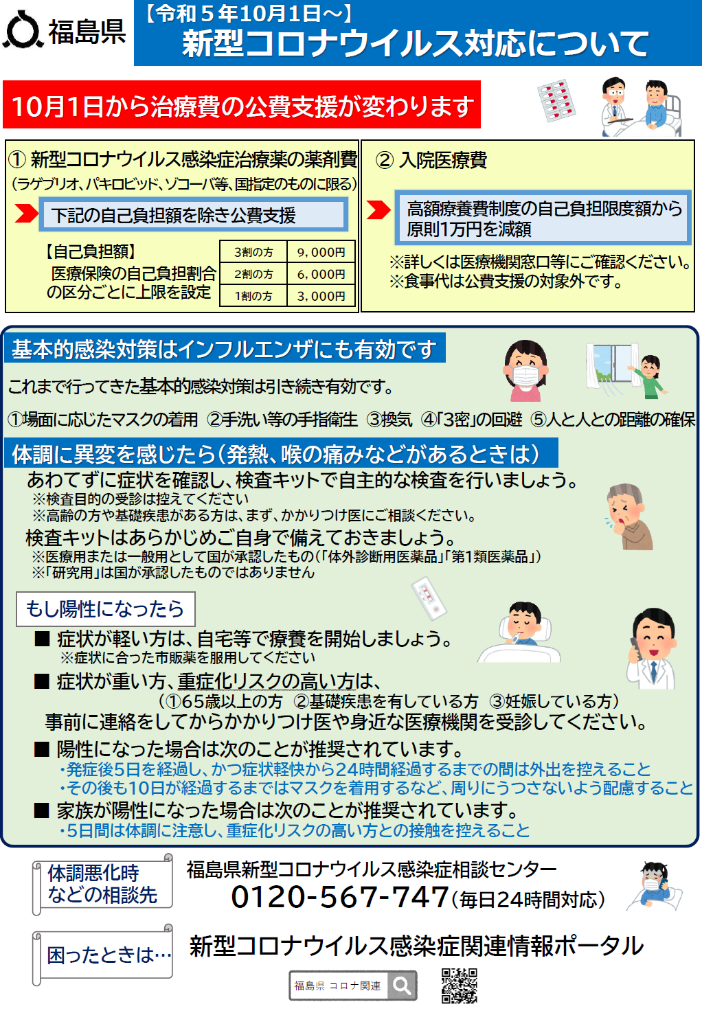 令和5年10月1日～新型コロナウイルス対応について