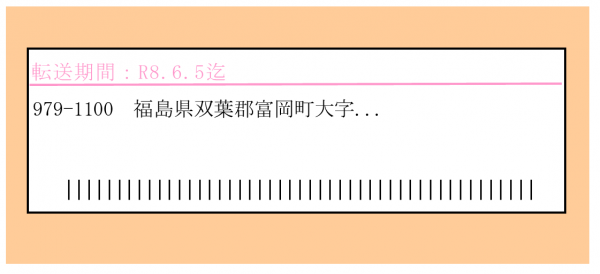 郵便物の転送シールイメージ図