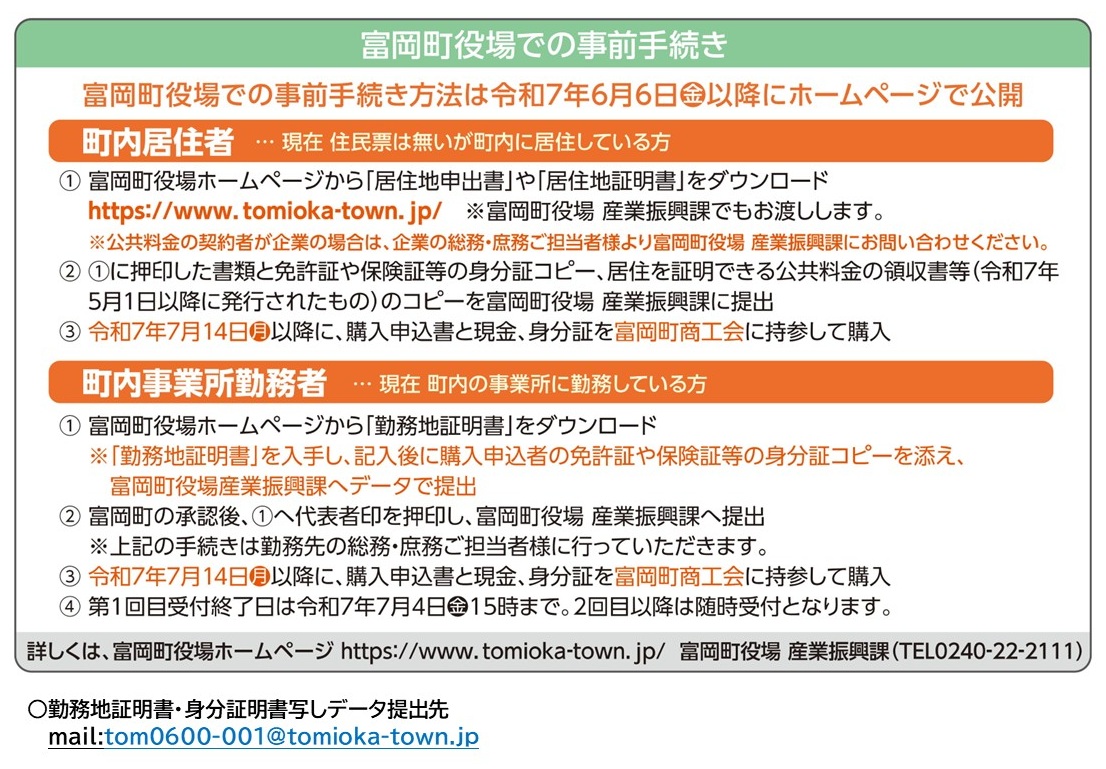 事前手続き方法　改