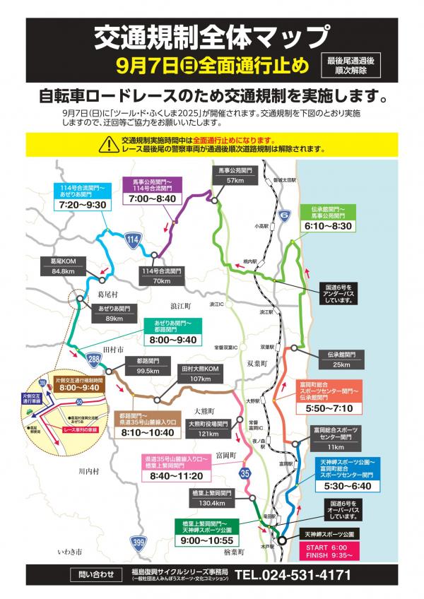 自転車ロードレース交通規制全体