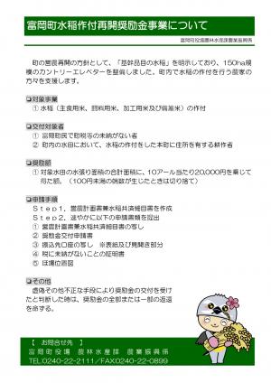 水稲作付再開奨励金概要