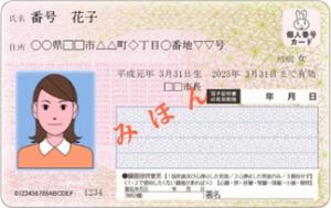 マイナンバーカード見本画像